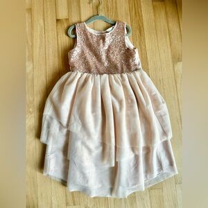 H&M Shimmering Pink Layered Dress Sz 6-7